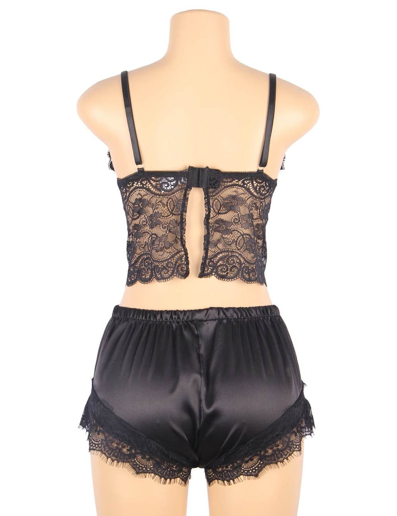 Lace Silk Camisole Home Casual Red Pajamas Set