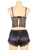 Lace Silk Camisole Home Casual Red Pajamas Set