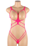Black Open Cup Sexy String Teddy Lingerie