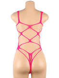 Black Open Cup Sexy String Teddy Lingerie
