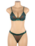 Plus Size Elegant Embroidery Fashion Bra Set