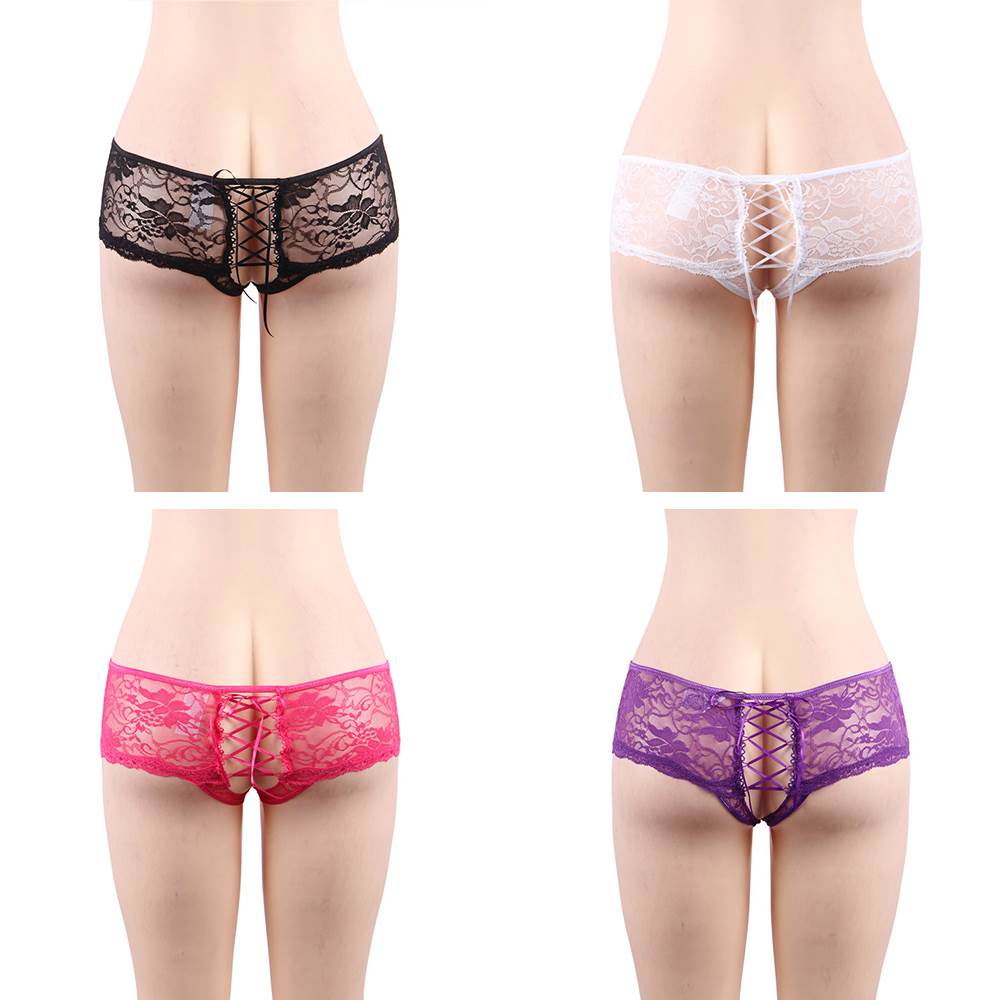 New Open Crotch Floral Lace Panty 4in1 Box