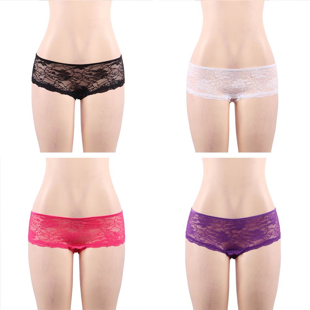 New Open Crotch Floral Lace Panty 4in1 Box