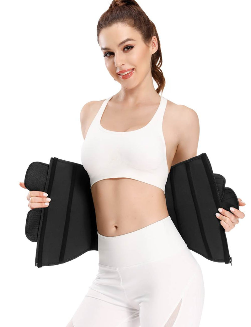 Zippered Egypt Double Belt 9 Steel Bones Neoprene Fitness Waist Trainer