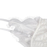 Crotch Open Black & White & Tan Lace High Quality Eyelash Lace Splice Sexy Bodysuit With Farawlaya