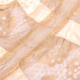 Crotch Open Black & White & Tan Lace High Quality Eyelash Lace Splice Sexy Bodysuit With Farawlaya