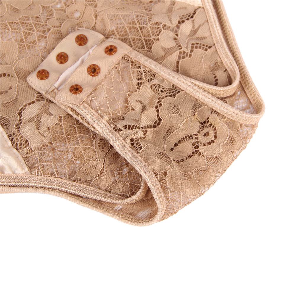 Crotch Open Black & White & Tan Lace High Quality Eyelash Lace Splice Sexy Bodysuit With Farawlaya