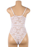 Crotch Open Black & White & Tan Lace High Quality Eyelash Lace Splice Sexy Bodysuit With Farawlaya