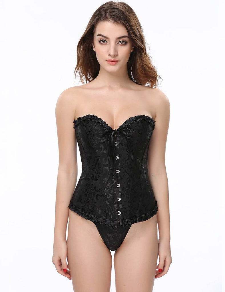 Online Sexy Silvery Floral Corset Top WITH FARAWLAYA