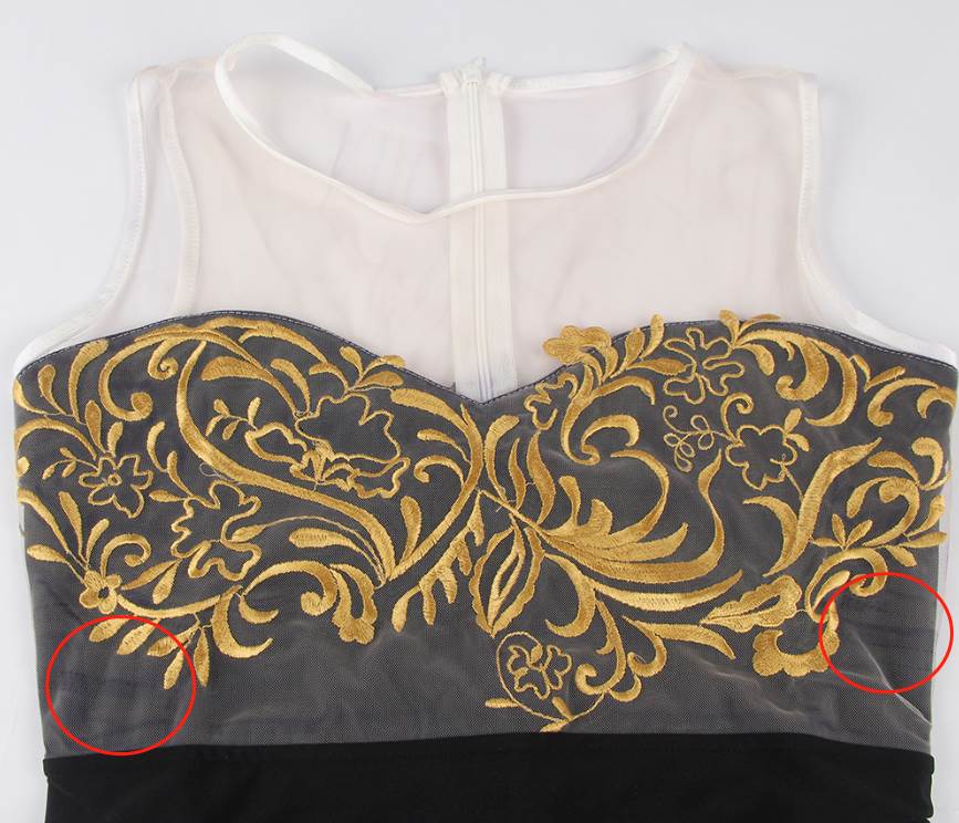 Elegant Embroidery Black Bodycon Fashion Dress