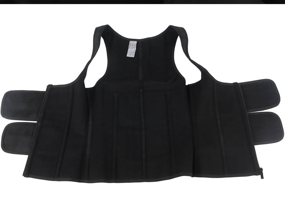 Latex Zippered Double Belt 9 Steel Bones One-piece Abdomen Vest Sling Shaper