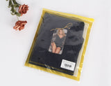 Black Eyelashes Lace Horn Sleeve Teddy