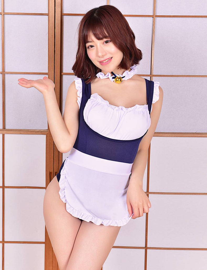 Deep V Back Cross Design Crotch Open Sexy Cat Maid Suit