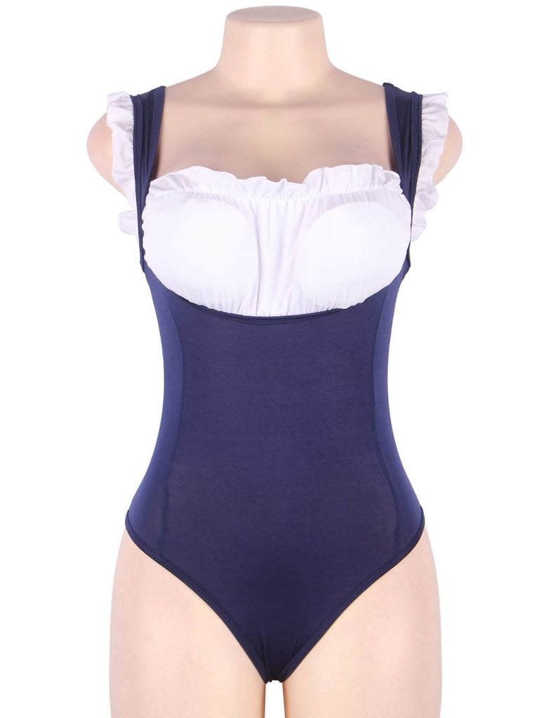 New Deep V Back Cross Design Crotch Open Sexy Cat Maid Suit