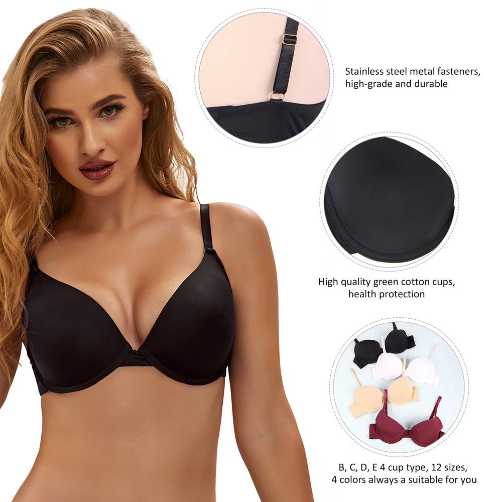 New White & Black & Beige & Wine Red High quality smooth basic comfort T-shirt bra