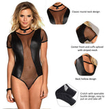 Lace Leather Stitching Teddy WITH FARAWLAYA