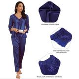 High Quality Long Sleeve Silk Pajama Egypt Set Two Piece Set in