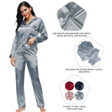 Long Sleeve Silk Pajamas Set Two Piece Set