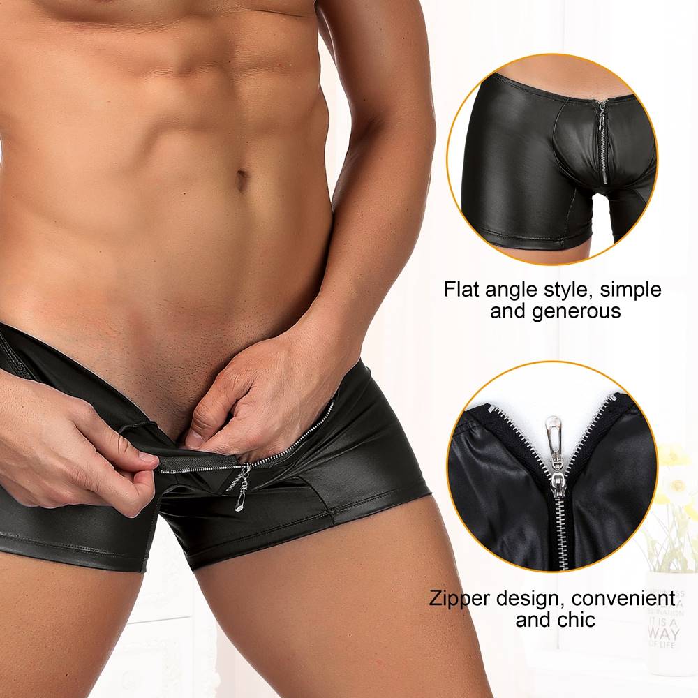 Men‘s Leather Pants With Exposed Hips With Farawlaya