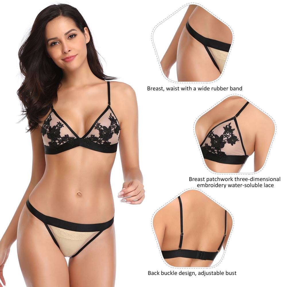 New Plus Size Elegant Embroidery Fashion Bra Set Egypt