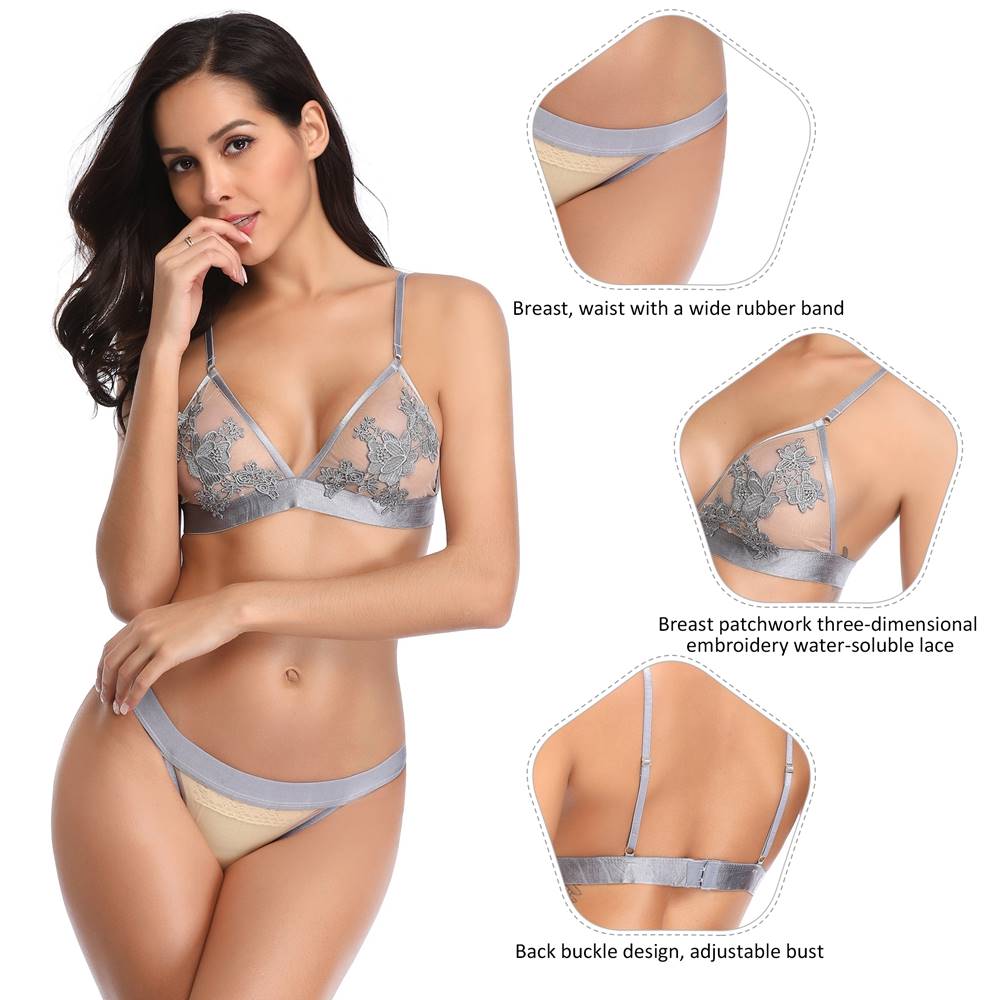 New Plus Size Elegant Embroidery Fashion Bra Set Egypt