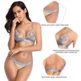 Plus Size Elegant Embroidery Fashion Bra Set