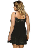 Floral Soft Lace Apron Chemise With Thong