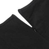 Crotch Open Black Polka dot mesh Long Sleeve Deep V Fashion Bodysuit With Farawlaya