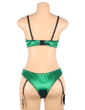 Eyelash Lace Garter Plus Size Egypt Bra Set With Underwire
