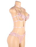 Elegant Embroidery Fashion Hanging Neck Bra Set With Underwire Egypt