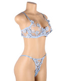 Floral Applique Embroidery Mesh Underwire underwear set  With Farawlaya