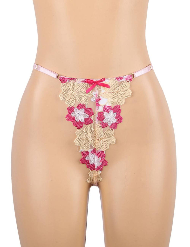 Floral Embroidery Underwire Garter Lingerie Egypt Set