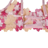 Floral Embroidery Underwire Garter Lingerie Egypt Set