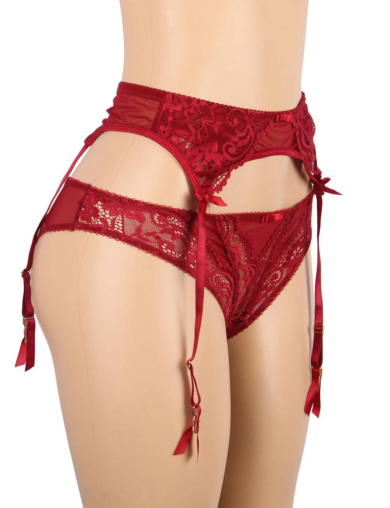 Sexy Exquisite Lace Plus Size Garter Panty