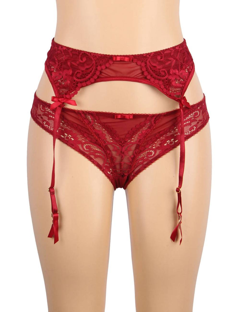 Sexy Exquisite Lace Plus Size Garter Panty