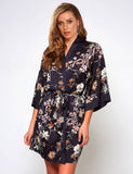 Printing Silk Long Sleeves Sleepwear with Thong
