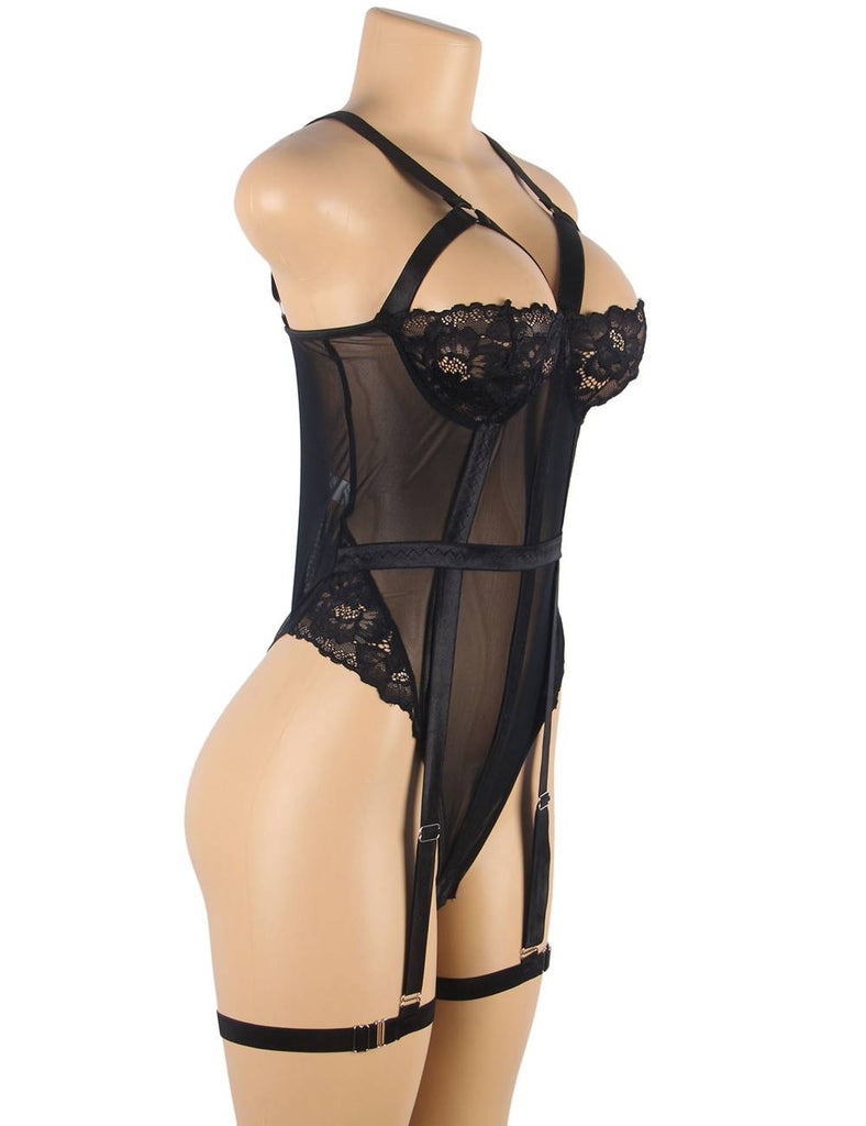 Sexy Slim Lace Garter Leg Ring Teddy