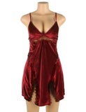 Velour Sexy Sling Delicate Flower Charming Open Back Ladies Pajamas