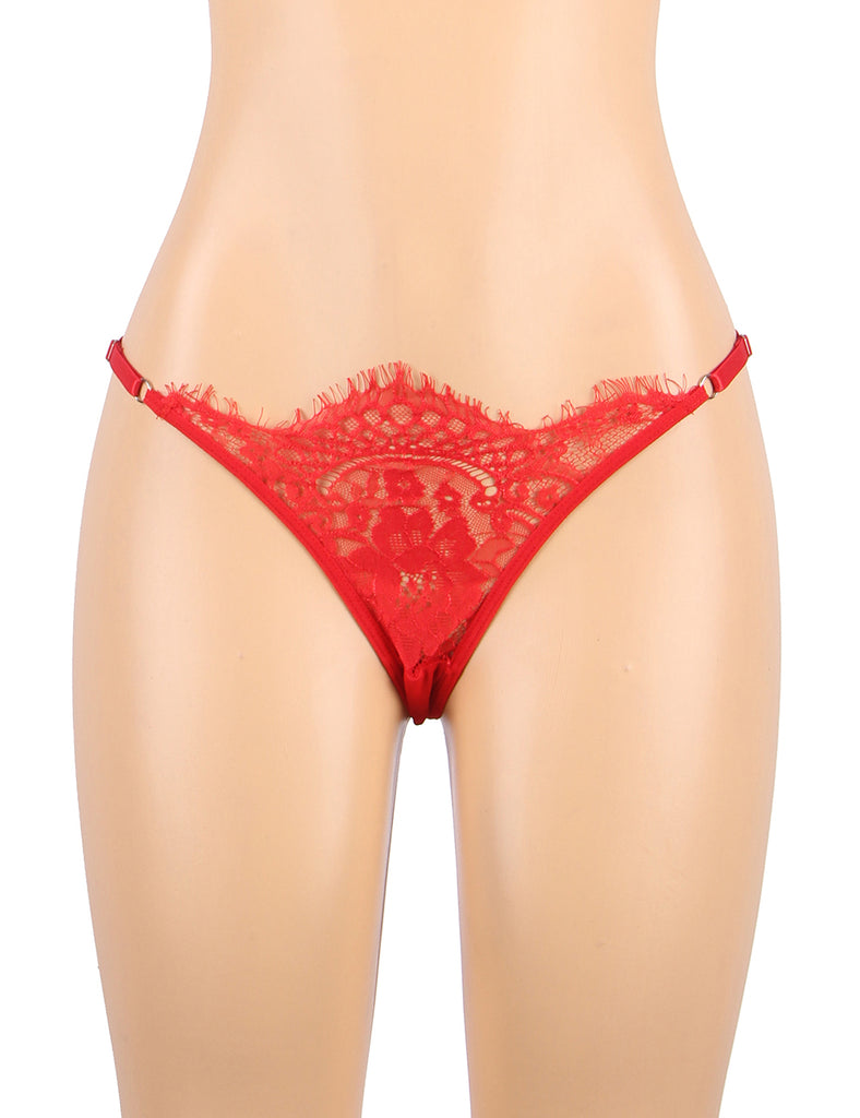 Red Feather Lace Underwire Garter Lingerie Set