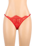 Red Feather Lace Underwire Garter Lingerie Set