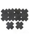New 10 Pairs in One Bag Black Cross Nipple Hiding Stickers