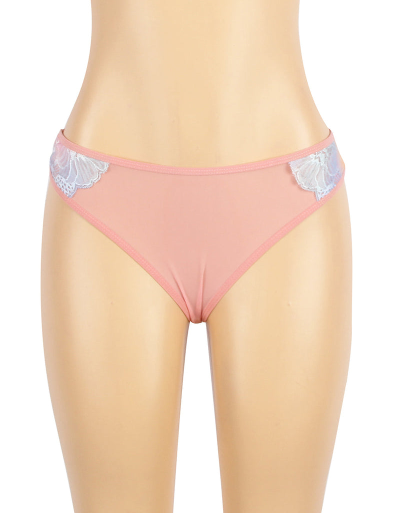 Now Pink Flower Decoration Loose Comfortable Open Front Babydoll