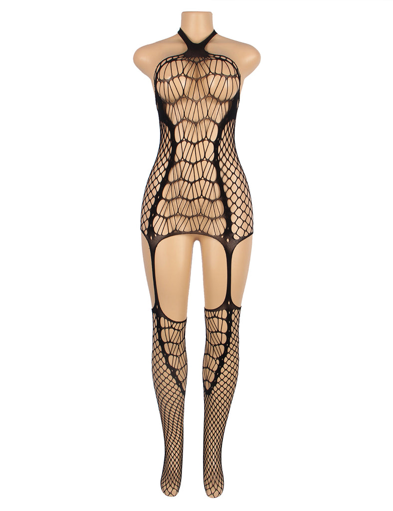 Halter Sexy Neck Open Back Netted Bodystocking Egypt