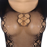 Sleeveless Short High Elasticity Fishnet Bodystocking