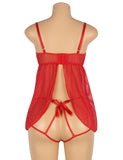 New Red Sexy Silk Bow-Knot Holollow Out Bra Open Back Side Backbydoll