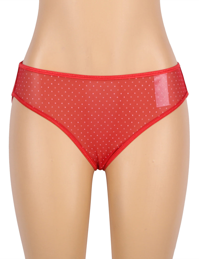 Red Sexy Silk Bow-Knot Holollow Out Bra Open Back Side Backbydoll
