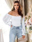 One-piece Black Off Shoulder Long Sleeve Fashion Bodysuit