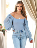 One-piece Black Off Shoulder Long Sleeve Fashion Bodysuit