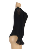 One-piece Black Off Shoulder Long Sleeve Fashion Bodysuit