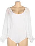 One-piece Black Off Shoulder Long Sleeve Fashion Bodysuit